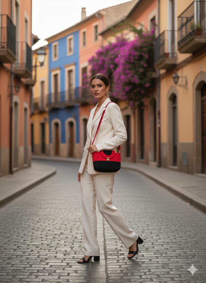Ruby Noir Crochet Sling Bag - Image 5