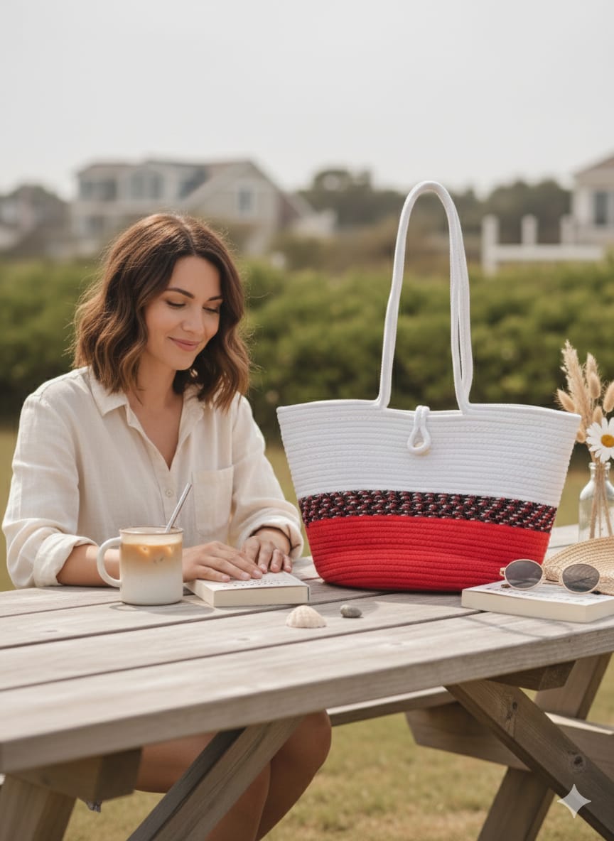 Classic Crochet Pattern Tote Bag - Image 4