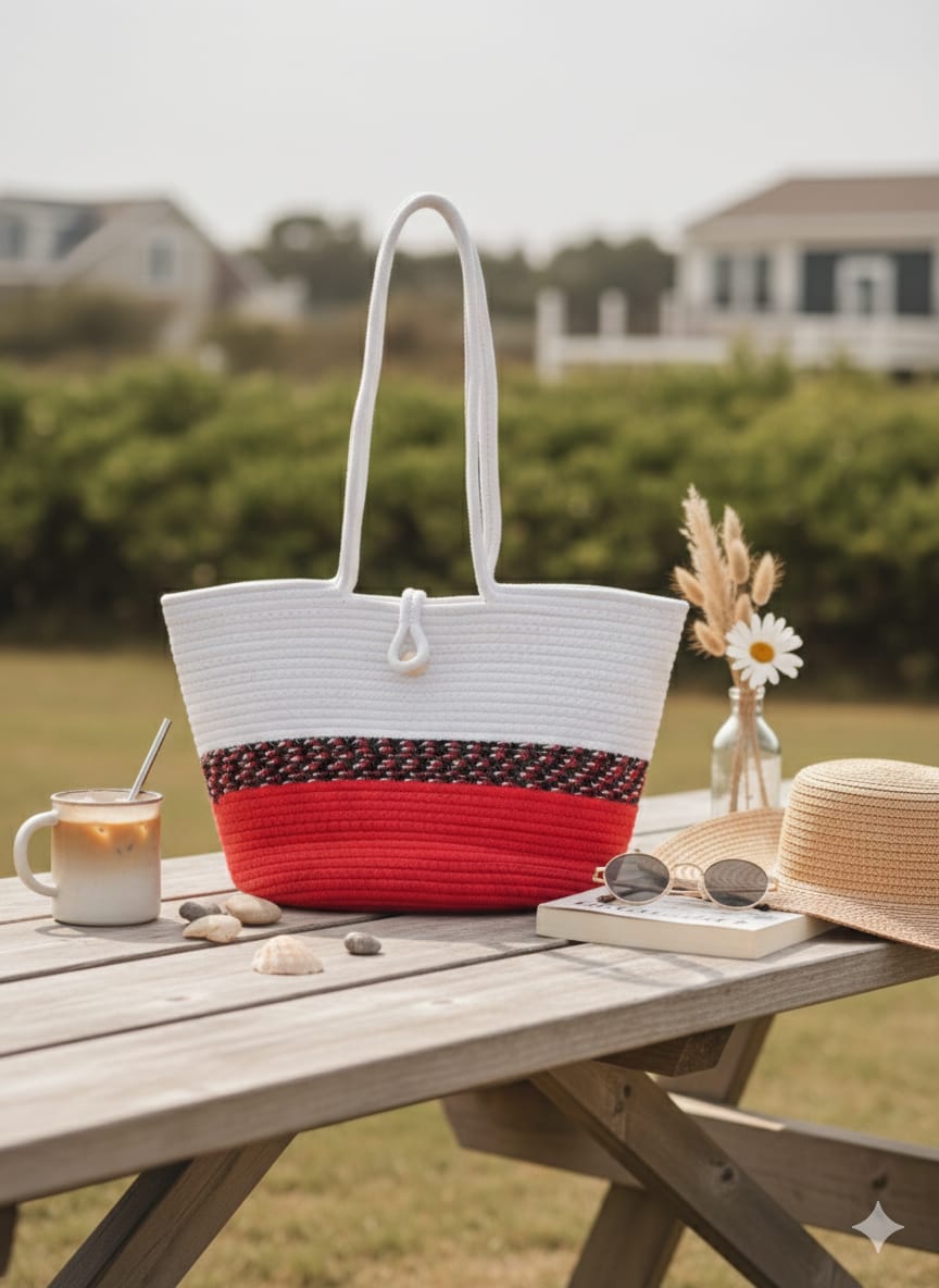 Classic Crochet Pattern Tote Bag - Image 3