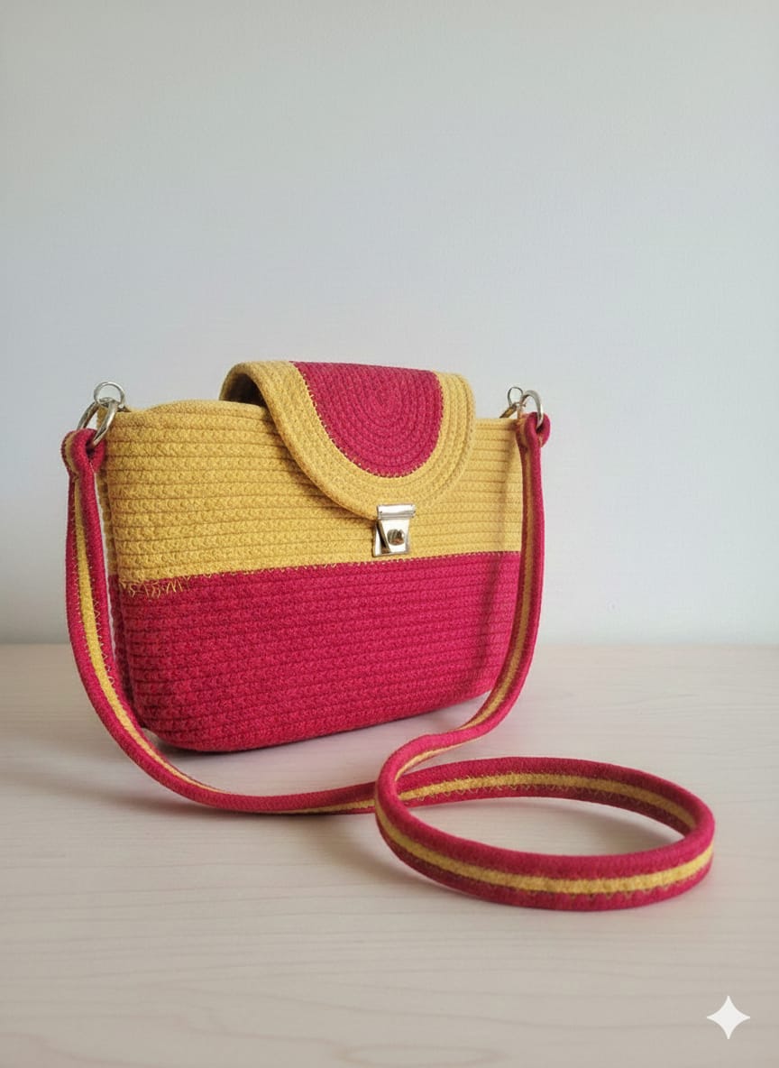 Artisan Woven Crossbody Bag - Image 3