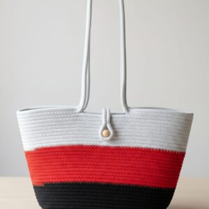 Scarlet Stripe Handmade Tote Bag