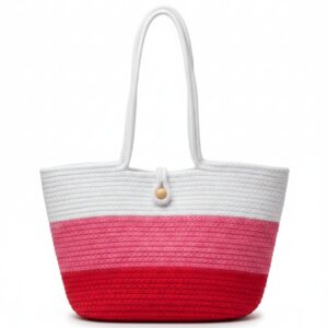Rose Gradient Crochet Tote Bag